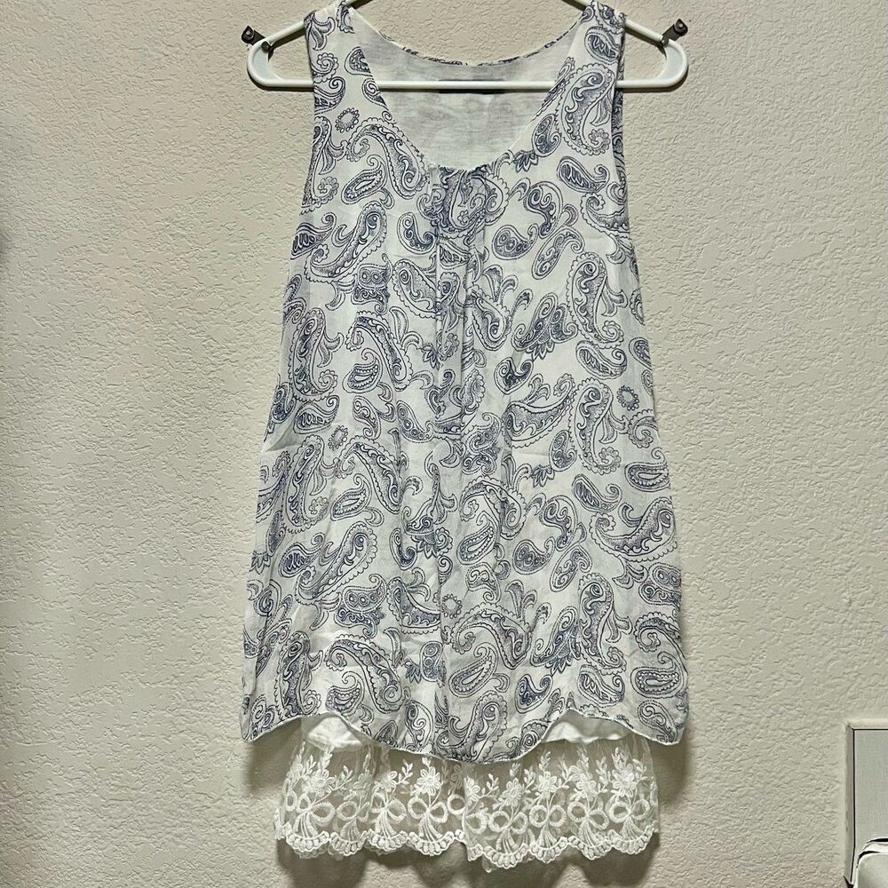 Tendenze 100% silk Made in Italy paisley lace tank